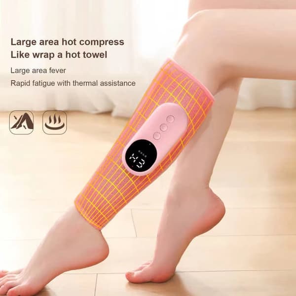 Benmassager med luftkompression, varme, 3 tilstande og 3 intensiteter, trådløs genopladelig til hjemmet, kontoret og rejser, grå