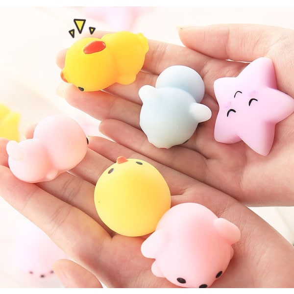 30 stk Mochi Squishies Leksaker (Stil Tilfeldig), Kawaii Squishies Leksaker Party Favors for Barn, Mini Stress Relief Dyr Mochi for Påske Kurvfyllere, Klasseromspriser, Goodie Bag Stuffers, Bursdagspresang