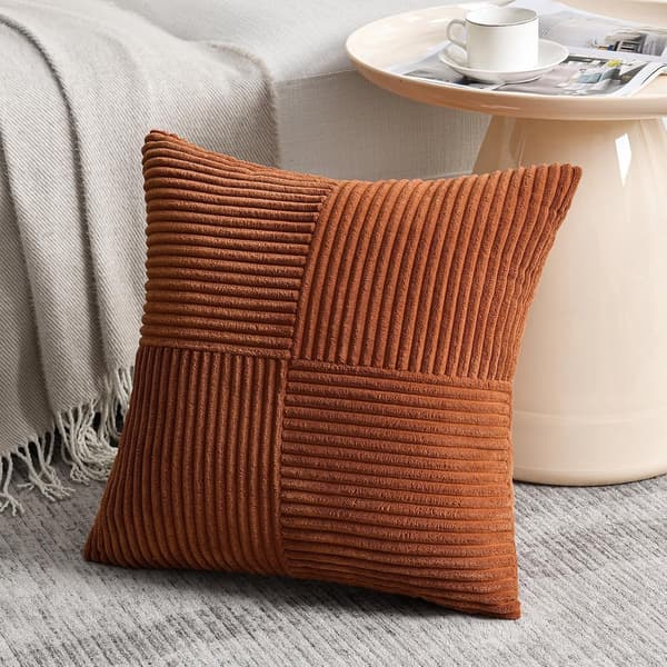 2 stk. - Pudebetræk - 45x45 cm, til sofaer, senge og divaner - rustik efterårsdekoration - blød fløjlsstruktur