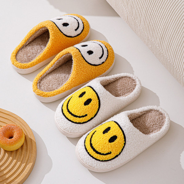 Smiley Face Tofflor Dam Smile Tofflor Gul 40-41