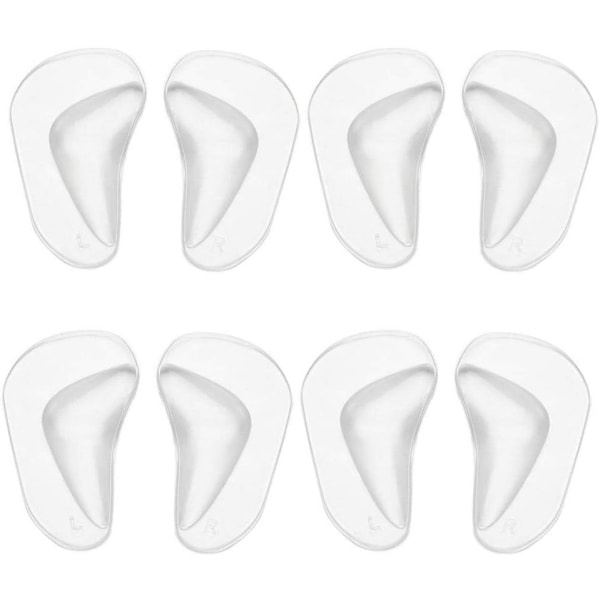 4 par Gel Arch Support innersulor, silikon Ortopediska Platta fötter Orthotic Arch Support (transparent)