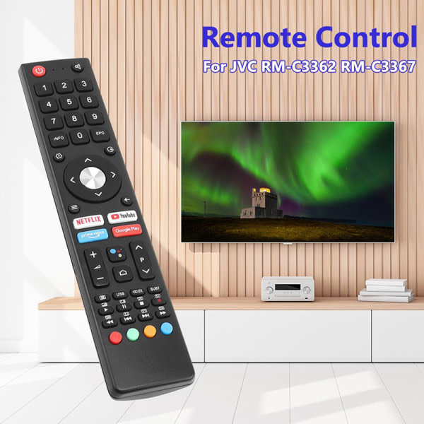 Fjernbetjening til Jvc Rm-c3362 Rm-c3367 Rm-c3407 Lt-32n3115a Sort One Size