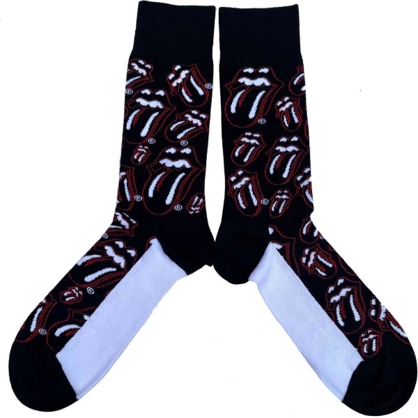 The Rolling Stones Unisex Voksne Outline Tongues Ankelsokker 7 UK-11 UK Sort zdq