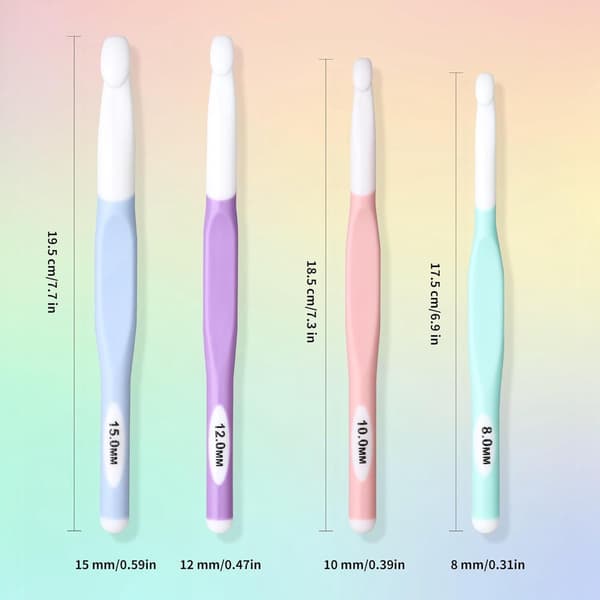 Ergonomic Crochet Hooks with Soft Grip - Ergonomic 4-Piece Crochet Hook Set
