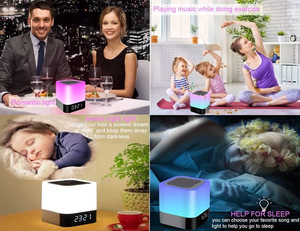 Vækkeur, Touchsensor Natlampe, Højtydende Lydsystem, Dit Perfekte Match Til Dagdrømmere Og Natteravne, Designet Til At Fortrylle