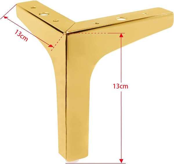 Triangulära möbelben i metall - 4 stycken - Bordsben - 13 cm - Med skruvar - Möbelben - Bordsben - Stark lastkapacitet ...