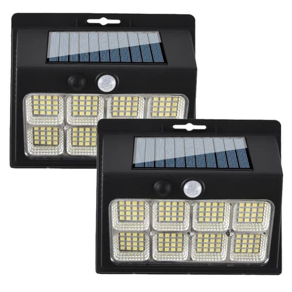 Solcelle vegglamper med bevegelsessensor, 3 moduser, 120 COB LED, utendørsbelysning, 4-pakning_TF_TF 4 st