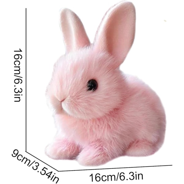 Interaktivt Kanin Gosedjur, Realistisk Hoppande Kanin Leksak, Interaktiv Kaninleksak för Påsk, Elektriska Kaninleksaker (Vit) pink