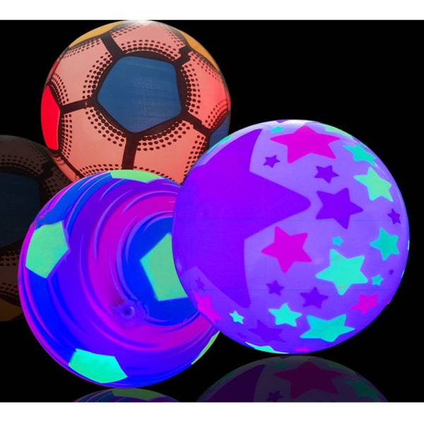 2st selvlysande bolle Blinkande leksak Kasta studsbollar Oppblåsbara leksaker 2Pcs-Style Random
