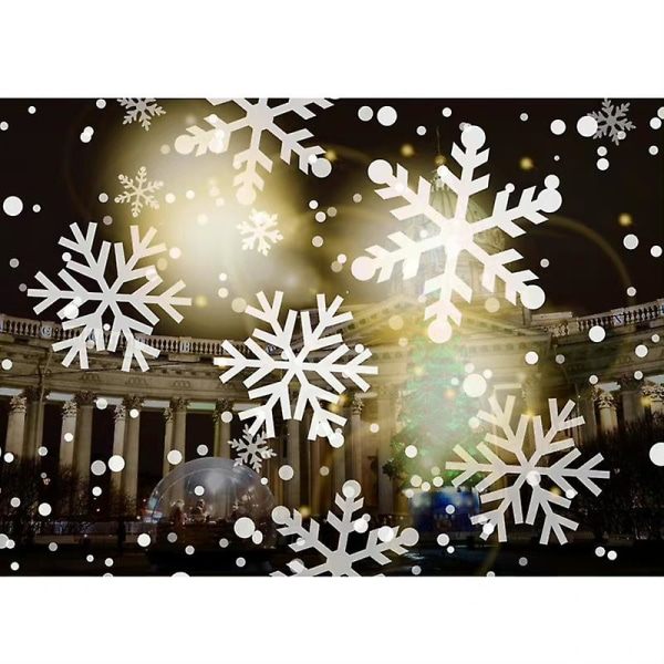 Jul Laser Snöflinga LED Projektorlampa Hem Utomhus Trädgård Jul Snöfall Spotlight Fest Bröllop Landskapslampa EU-kontakt