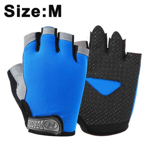 CDQ Sommar Mesh Half Finger Outdoor Sports Cykelhandskar blue Medium