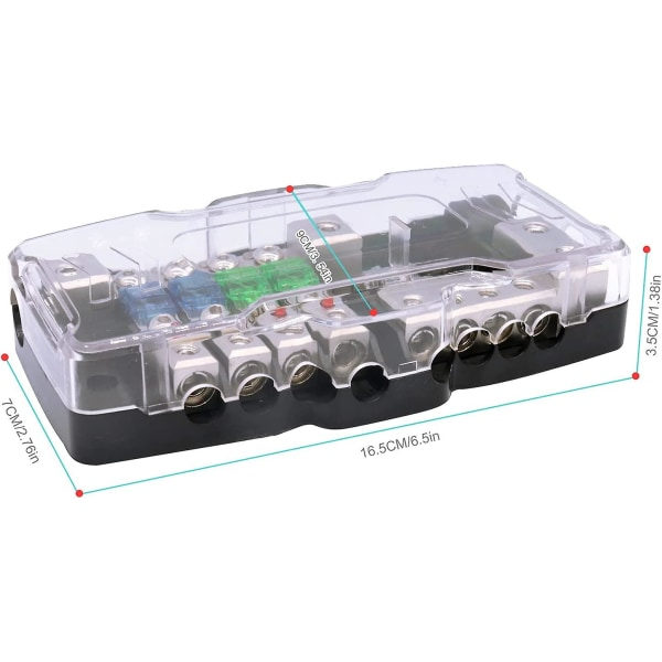 Bladsikringholder Bilstereo Anl Fordelingsblok 4-vejs Sikringsboks Blok 0/4ga 30a 60a Power Blok