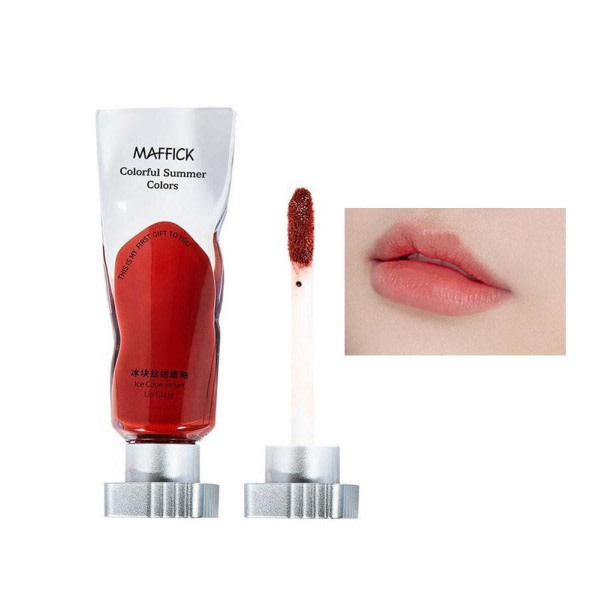 Ice Lip Glaze Matte Velvet Transparent Pigment Lip Mud Inte lätt 04 # Red Tea Ginger Orange 4.5g