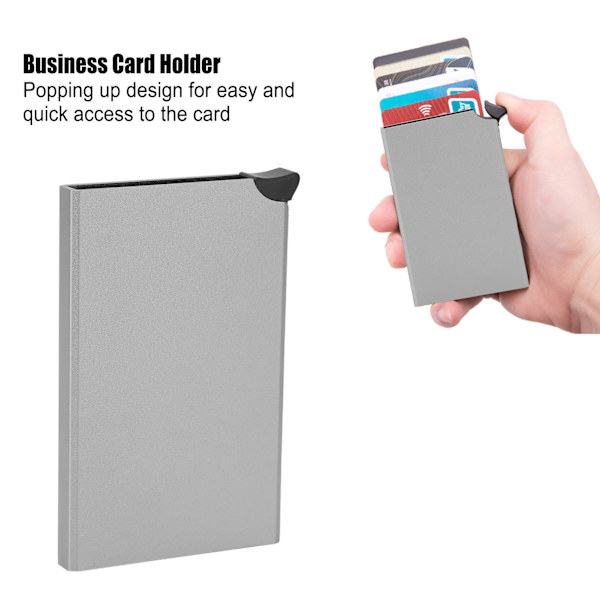 Visittkortholder AntiTheft AntiMagnetic Popup Kredittkort Etui Veske Organizer (Grå x55#)