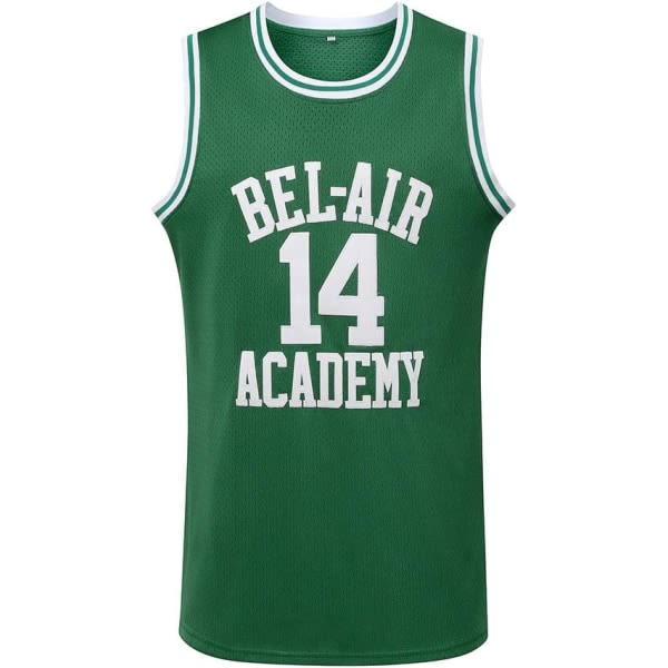 14 Fresh Prince of Bel Air College, grön baskettröja för herrar — M zdq