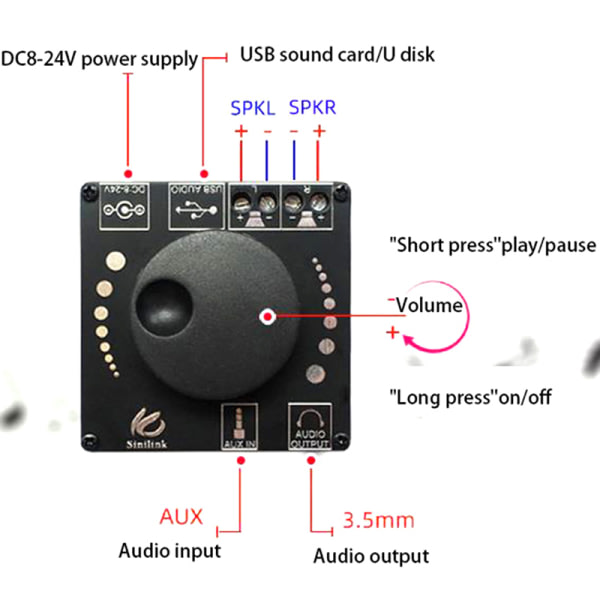 CDQ HIFI 50W+50W TPA3116D2 Stereo Bluetooth Digital förstärkarkort