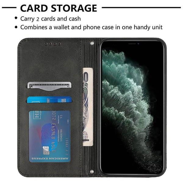 Veske til Iphone 12 Pro Cover Leathermagnetic Premium Flip Wallet-deksel C6 A