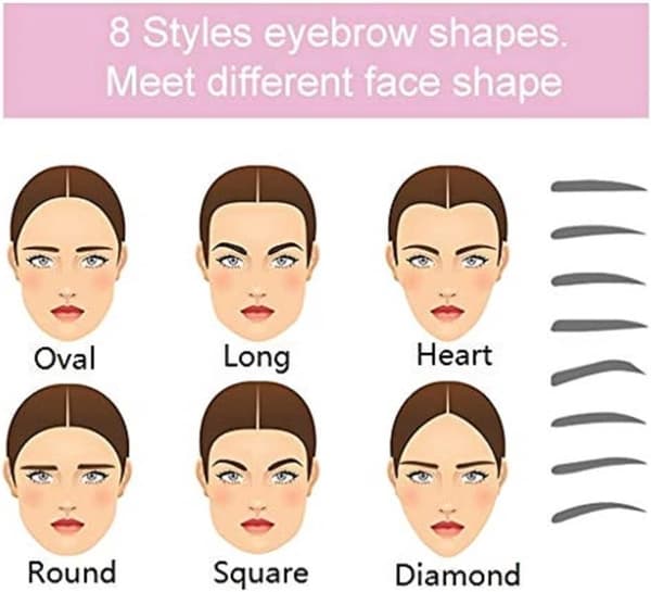Eyebrow Stencil Set - Reusable - Eyebrow Shaping Tool - 8 - Available - Models - With - Handle - Strap