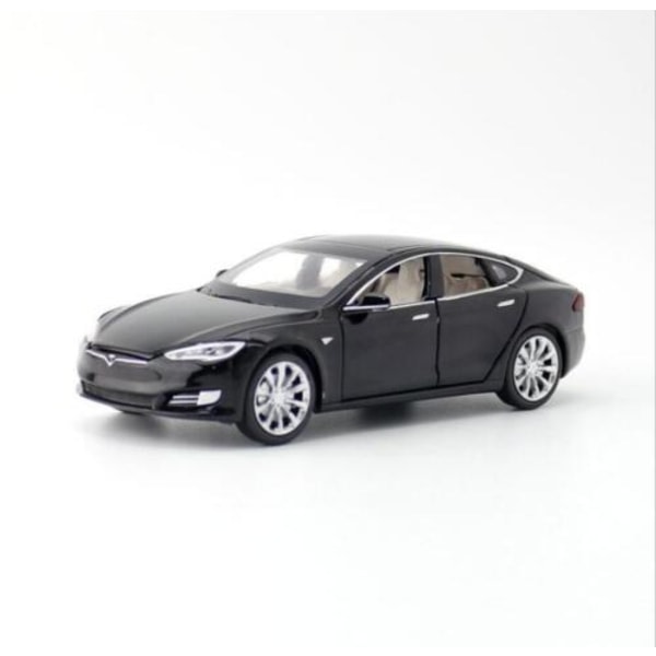 1:32 Tesla Model S 100D modelbil Auto Metal Diecast Leksaksfordon Sort
