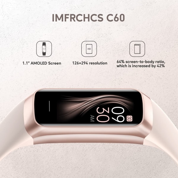 CDQ Fitness Tracker med 1,1" AMOLED färgskärm Smart Watch