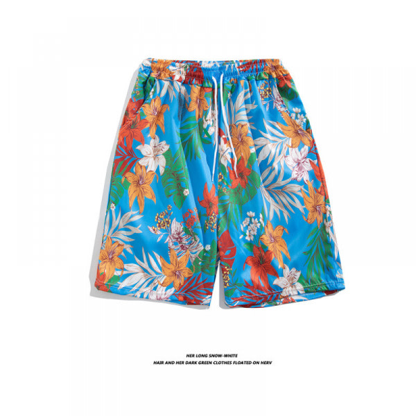 Strandshorts med fargeglada print for män Hot Summer Badbyxor Sport löparbaddräkter med mesh -DK7009 zdq