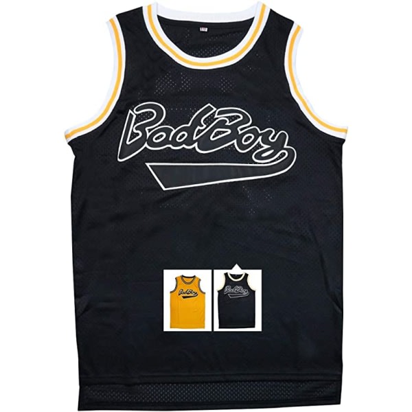 Biggie Smalls tröja BadBoy #72 Baskettröja svart—M zdq
