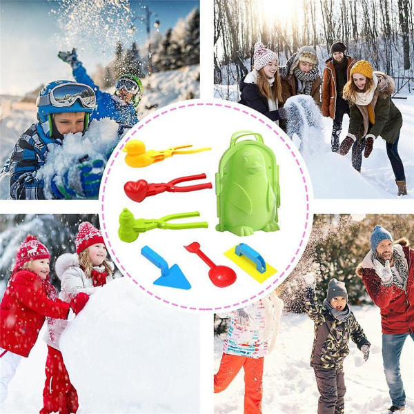 7 st Snöbollstillverkningsleksaker Snöbollsklämma Snöskyffel Snöleksaker för barn Vinter utomhus Snöbollskamp Snöspel