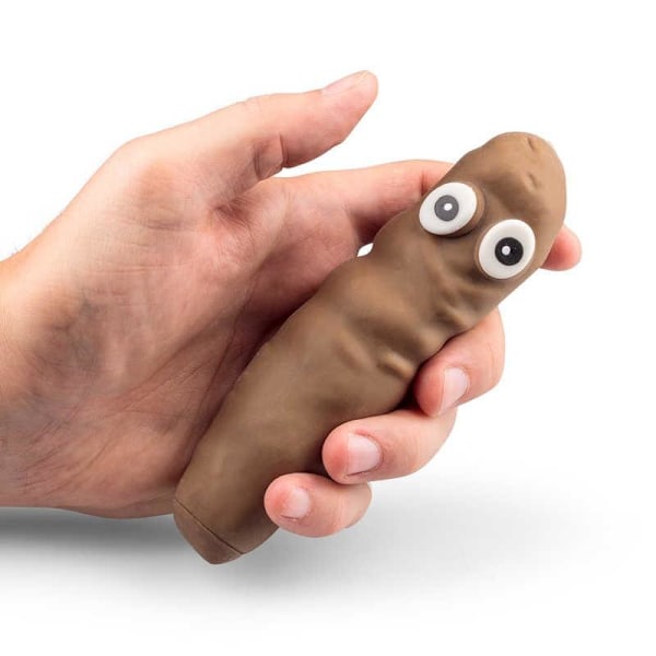 2-Pack - Stressboll / Klämboll - Bajskorv - Stretchig Brown Brun