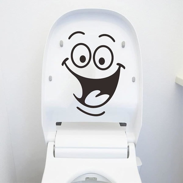 2. Smiley Toalettdekaler Roliga Väggdekaler Gör-det-själv Kreativa Vattentät Avtagbar Dekorationsdekal