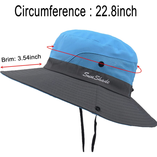 Solhatt Dam Herr 3u201d Bred brätte UPF 50+ Fishing Beach Bucket Hats 2Grey