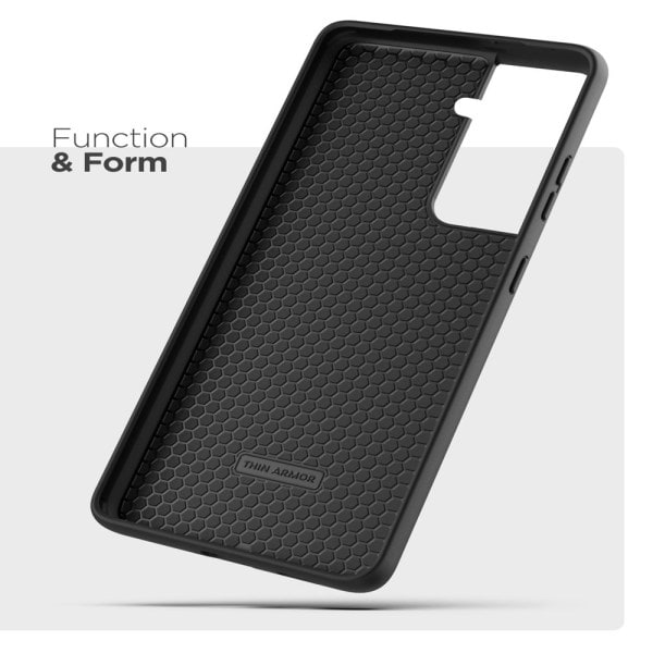 Inkapslat Samsung Galaxy S21 Plus case (tunn pansar) Smalt- cover ja flexibelt grepp (svart)