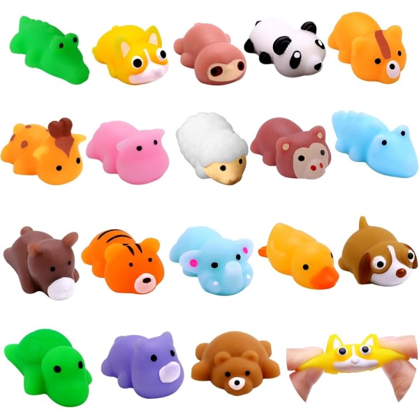 18 st Mochi Squishy Toys - Mini Jungle Animals Squishies - Soft Squeeze Fidget toys Lelut - Kawaii Stress Relief - Juhlalaukkujen täyteaineet - Födelsedagsfestfavors