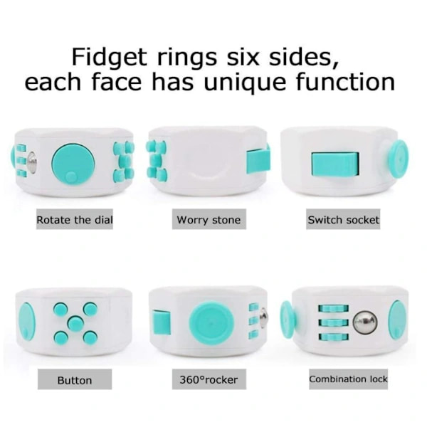 Fidget Rings Legetøj Pop it Terning Hvid+ Sort Hvid+ Sort Vit+ Svart