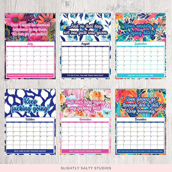 1PC Mental Health Desk Kalender Sv?r Ordplanerare Rolig roman B one size