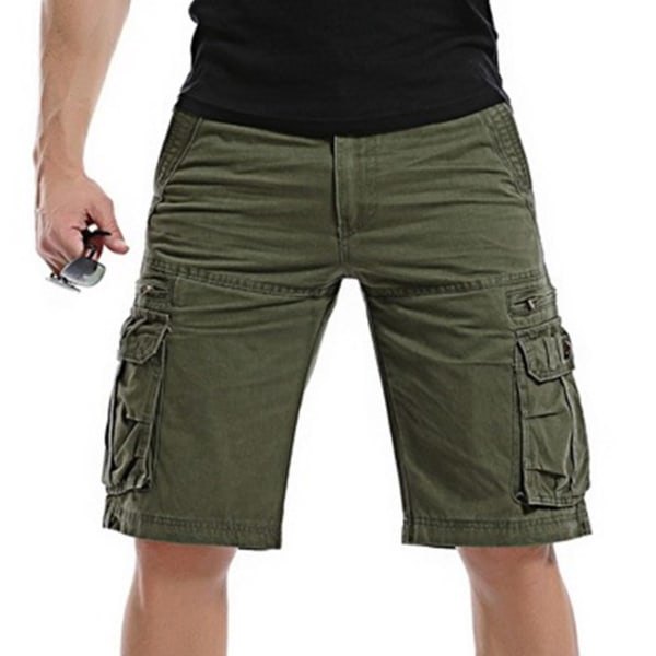 Mode Man Veralls Solida Casual Korta Byxor Grön 29 zdq