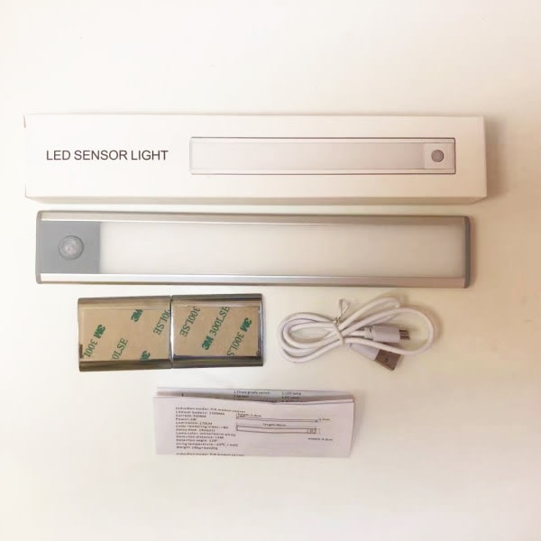 LED menneskekroppsinduksjon Skåpljus USB oppladbart nattlampa for garderob 24 cm 24