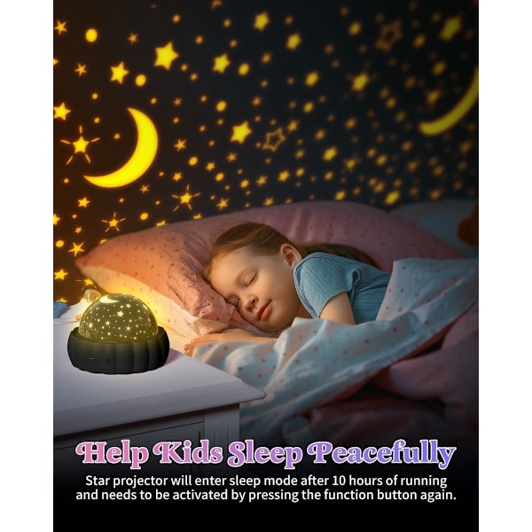 Starry Sky Projector for Kids - 3 Different Themes and 7 Light Modes - Rotates 360° for Magical Effect
