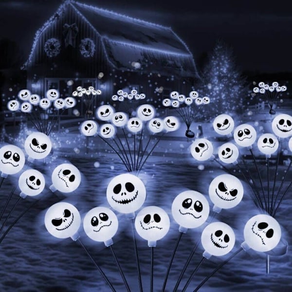 2 stk. 8 LED-lamper til Halloween, Vandtætte Svingende Solcellehavelamper Kall vit Kall vit