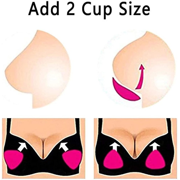 Silikonbh-inlägg, gelbröstbeskyttelse og brystforstærkning for at tilføje til 2 kopper, passende for behåar/klänningar/baddräkter