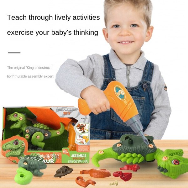 Löstagbar mutter Dinosaurie skruv Skruv pedagogisk leksak-A
