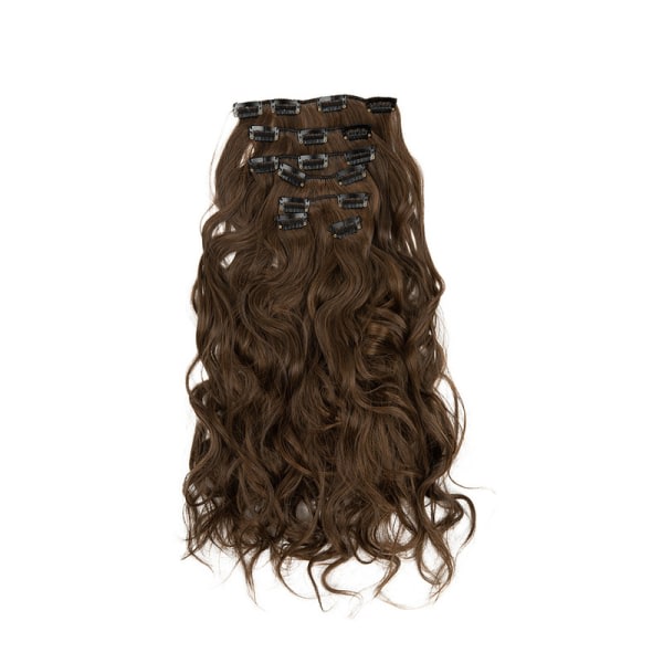 Clip in extensions h?rf?rl?ngningar 7 delar syntetiska h?rbitar