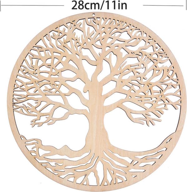 Väggdekoration Livets träd - 28x0,5 cm - Trä - Dekorativ för vardagsrum, sovrum