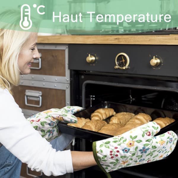 Par ugnsvantar - Värmebeständiga handskar - Grillhandske - och ugnsvante - grilltillbehör - Matlagning - Polyester