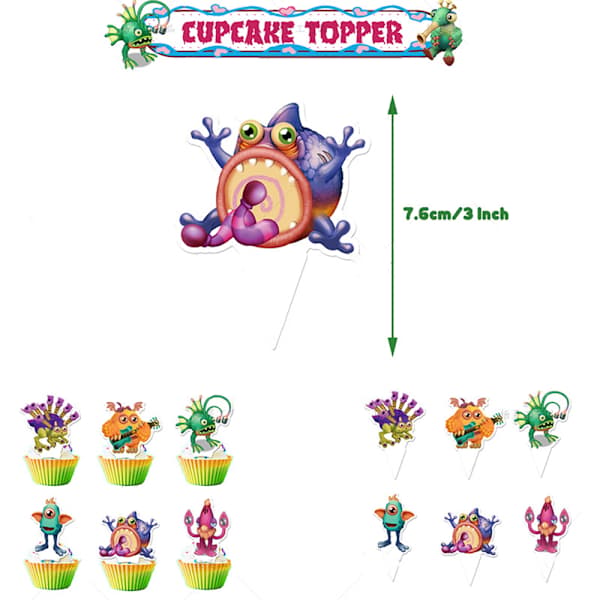 My Singing Monsters Bursdagsfest Dekorasjon Ballonger Banner Sett