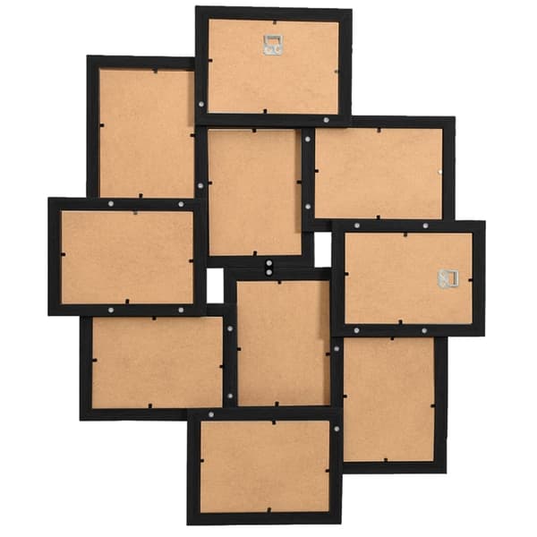 Fotoramme til 12x(10x15 cm) billeder sort MDF Black Svart