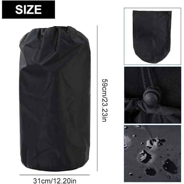 Gasolflaskskydd, Vattentätt Dammtätt Polyester Dragskoskydd för Utomhuscamping, Svart 31 x 51 cm