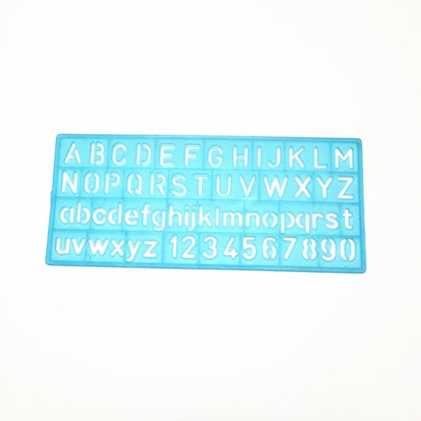 St. Alfabet Bokstavsschablon siffror och bokstäver Stencil Återanvändbara digitala schabloner Plastlinjal för barn Ritmall Måla Lära DIY