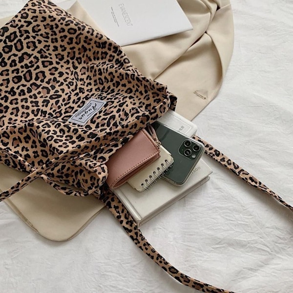Casual tygväska Leopard axelväska 2 2 2 2