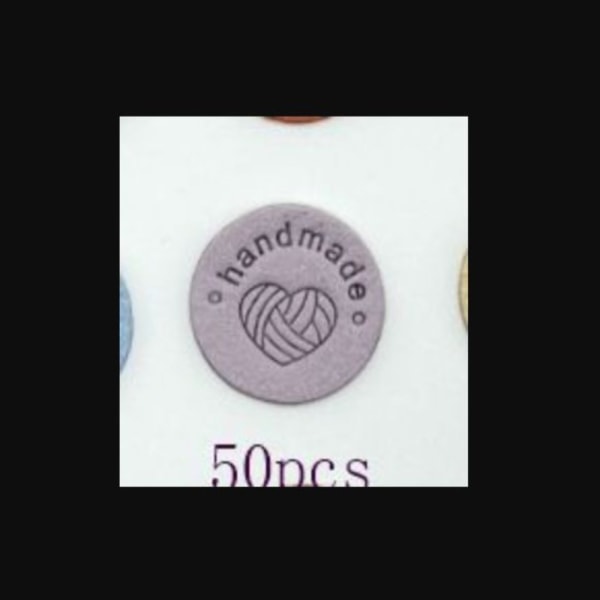 50 stk Håndlavede Lædermærker Mikrofiberlæder Syet Præget