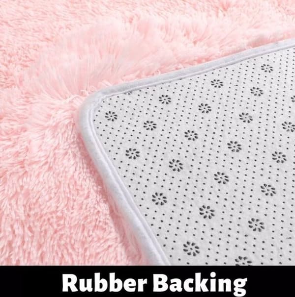 Rundt teppe, myk, luftig 4 cm lugg med gummibakside, for barnerom og lekerom, grå, 1,2 x 1,2 m